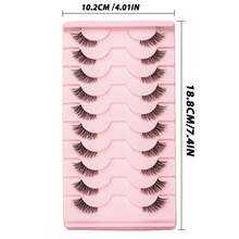 ISEEN 10 Pairs Transparent Half-Piece Cat Eye False Eyelashes, Fluffy Lightweight 3D Faux Mink Lash Set, Soft Natural Looking Fake Eyelash Strips - Black - View 2