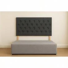 Double 4ft6 20inch Chesterfield Linen Headboard - Grey Linen - View 5