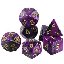7pcs Fantasy Multi-Sided Dice Set, Suitable For D&D, Ages 14+, For Party Games, Tabletop Games, Role-Playing Games - Color - View 12