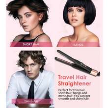 UKLISS 便携式超迷你直发器 | 110-240V 双电压 + LCD 温度显示 | 快速加热 + 黑金极简设计 | 精准打造刘海和短发造型 | 情人节、狂欢节、圣帕特里克节的理想礼物 | 随时随地，居家、外出、约会必备 - 黑色 - 查看 9