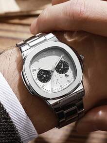 1pc Fashionable Casual Minimalist Men's Wrist Watch - Elegant Round Design, Exquisite Quartz Movement, Perfect Gift For Valentine's Day Date And Daily Wear - Multicolor - View 1