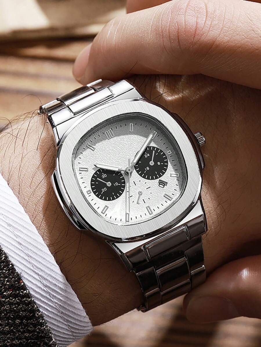 1pc Fashionable Casual Minimalist Men's Wrist Watch - Elegant Round Design, Exquisite Quartz Movement, Perfect Gift For Valentine's Day Date And Daily Wear - Multicolor - View 1