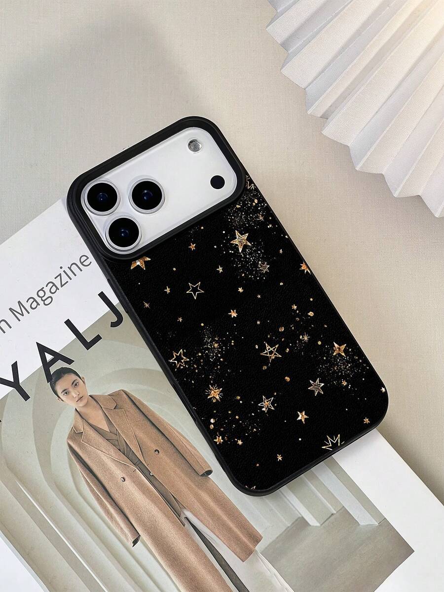 Funda de teléfono de cuero con patrón de estrella y luna, resistente al agua, a prueba de caídas y antideslizante, compatible con Apple y otros teléfonos, versión internacional, no la versión nacional