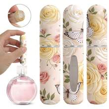 1pc Perfume Packaging Bottle With Flowers And Butterfly Pattern On The Bottom, Reusable Delicate Water Mist Spray Bottle, Travel Perfume Spray Bottle, Multiple Patterns To Choose From, Birthday Gifts For Family And Friends, Holiday Gifts, Suitable For Travel Portable 5ml - X-AYPK-02 - 查看 12