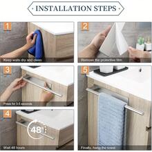 Wall Mounted Towel Rack, Bathroom Towel & Loofah Storage Rack, Vanity Towel Organizer. No Drilling Design, Sturdy And Durable, Suitable For Kitchen And Bathroom. An Ideal Choice For New Year Or Valentine's Day Gifts. Wall Mounted Towel Rack. - Multicolor - View 7