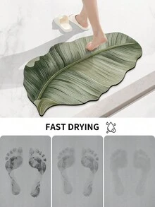 DAJIANG 1 قطعة سجادة حمام بشكل ورقة الموز الاستوائية، ذات ملمس مُنقَّط بتدرج أخضر، ماصة وغير انزلاقية، مناسبة للحمام والمطبخ والخارج والداخل والممر والغرفة والصالة، قابلة للغسل في الغسالة، قاعدة مانعة للانزلاق، سهلة التنظيف - متعدد الألوان - مشاهدة 9