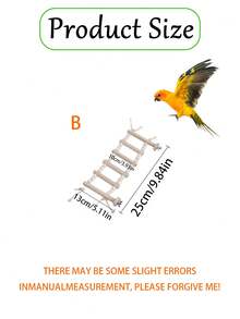 1pc Parrot Rope Climbing Ladder Rotating Perch Wooden Rope Bridge Stand, Educational Bird Supplies, Bird Cage Accessories, Parrot Toy - Rope Ladder - View 11