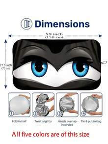 Tấm che nắng kính chắn gió ô tô ngộ nghĩnh, Tấm chắn nắng kính chắn gió ô tô, Phù hợp cho xe sedan, SUV, xe tải | Tấm che nắng mùa hè cho ô tô, Tấm chắn nắng và phụ kiện ô tô phản quang, Tấm che nắng ô tô có thể gập lại, Phù hợp với mọi loại xe - Chặn nhiệt và tia UV, Tấm che nắng cửa sổ trước cỡ trung bình cho xe sedan, SUV, xe tải (Dài 59,06 inch x Rộng 27,5 inch) - Tấm che nắng xe hơi thú vị - Xem 5