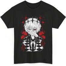 Tokyo Anime Ghoul T Shirt, Ken Kaneki Shirt Bold Masked Character Striking Monochrome Dark Fantasy Aesthetic Unisex T-Shirt - Black - View 1
