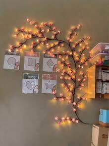 1.9m/6.2ft 96 LED Cherry Blossom Tree Branch Lights, Remote Control, 8 Lighting Modes, Flexible Willow Vine Twig Fairy Lights, Floral Wall Decor For Bedroom, Home, Spring Decor DIY - Màu trắng ấm áp - Xem 4