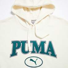 Puma 男女通用连帽卫衣，印花大号Logo，休闲运动针织套头衫，春秋季款 - 白色 - 查看 3