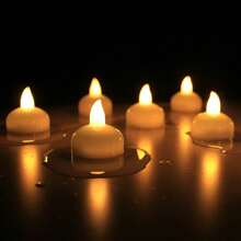 Velas flotantes de agua sin llama, luz LED parpadeante, lámpara electrónica romántica para bodas, fiestas, bañera, piscina, velas decorativas - Luz RGB - Ver 3