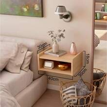 2 Buró Repisa Flotante Minimalista Moderno Acabado Mate Color Blanco - Roble de Mérida - Ver 8