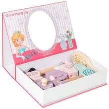 Wooden Children's Pretend Play Vanity Makeup Dressing Table Toy, Princess Makeup Desk Toy For Little Girls, Birthday Gift - Multicolor - View 12