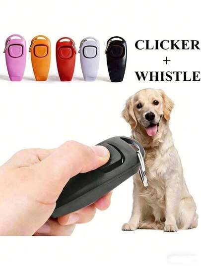 New Pet Dog Training Clicker Set With Keychain, Portable Dog Training Clicker, 2-In-1 Clicker Whistle For Pet Training, Multifunctional Practical Pet Clicker, Whistle Dog Training Tool