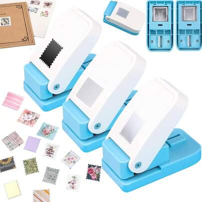 纸张打孔器，1x0.8英寸矩形邮票孔和1英寸方形孔，杠杆式工艺打孔器，适用于纸艺、卡片制作、DIY项目等工艺工具