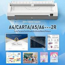 Laminadora 9" térmica frío foil para tamaño carta A4 8 en 1 incluye 20 micas 3 cortadores y recortadora ideal para hogar oficina y escuela - por defecto - Ver 4