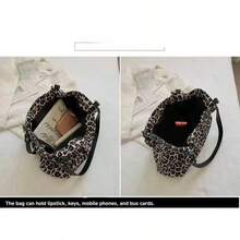 New Fashion Large Capacity Leopard Print Casual Shoulder Tote Bag, Suitable For School, Classes