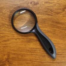 1pc Magnifying Glass With Ergonomic Handle, 3X Magnification, 75mm Diameter, Anti-Deformation, Soft Rubber Grip - Multicolor - View 3