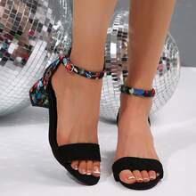 Sandalias de tacón alto para mujeres - Negro - Ver 4