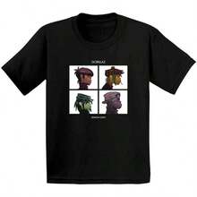 Rock Print T-Shirts Music Band Gorillazs Punk 90s Casual Fashion New Men Short Sleeve Plus Size Pure Cotton T-Shirt Unisex - màu đen - Xem 4