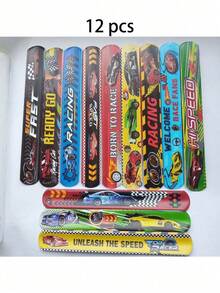 12 chiếc vòng đeo tay chủ đề đua xe, vòng đeo tay cài khuy, vòng đeo tay có khóa, thích hợp làm quà tặng nhỏ, quà lưu niệm tiệc chủ đề đua xe, quà sinh nhật dễ thương, đồ dùng tiệc chủ đề đua xe, giải thưởng. - Nhiều màu - Xem 8