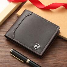 1pc Men's Short Wallet, Black/Brown/Coffee Color, Fashion Casual Soft Leather Wallet With Multiple Card Slots, Large Capacity Small Wallet, Minimalist Style Suitable For Daily Use - A - View 2