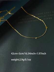 VJS 1件女士不锈钢项链，波西米亚风格18K镀金不锈钢心形吊坠颈链（女士款），优雅日常佩戴项链，时尚首饰，礼物。 - 金色 - 查看 5