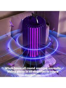 USB betriebene leise Mückenabwehr Lampe, Mückenabwehr Lampe, elektronischer Insektenvertreiber - lila Beleuchtung, Dual-Sensor-Technologie, UV-Licht zieht Mücken an, 360° Rundumschutz, ABS-Material, geeignet für Outdoor und Schlafzimmer, Schlaf schützen, ganzjährig unverzichtbare Mückenfalle - Violett - Übersicht 13