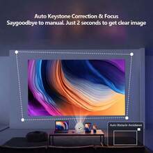 2026 New Release Globe-Themed 1080p Portable Projector | Brand-New Wifi 6 Projector 4k With Auto Keystone Correction & Manual Focus | Home Cinema Movie Projector Powered By XBJ-3600 Chip | Android 12.0 & 6 Bluetooth Projector Bedroom | Compact Mini Projector For Home & Outdoor Use | Ideal Gift For Halloween, Christmas, Valentine's & Back-To-School (Remote Included) - 查看 6