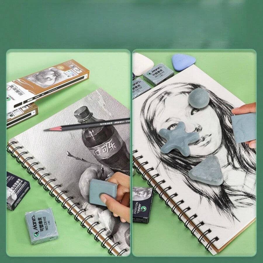 1 pieza Borrador de goma de arcilla para dibujo y bocetos, borrador de goma borrable, artículos de papelería - multicolor - Ver 1