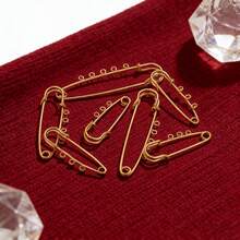 5枚复古风格不锈钢胸针，镀18K金，多种款式可定制，DIY珠宝配件