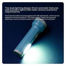 DELI 3662A Flashlight: Dual-Lamp High-Intensity Illumination, Large-Capacity Battery With Fast Charging, High-Brightness LED Light, Versatile For Both Standing And Lighting Applications. - Blue - View 5