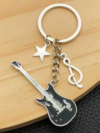 1pc Unisex Y2K Subculture Guitar Alloy Pendant Accessory Rockstar Inspired Cool Gift Bag Charm Gifts For Men Travel Essentials Grunge