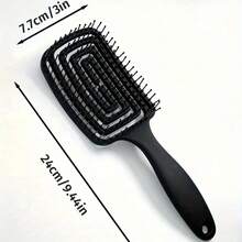 1pc Anti- Hair Brush - Made Of ABS Plastic Handle With Hollow Design To Promote Scalp Massage, An Anti-Static Styling Tool Suitable For Regular Hair - Multicolor - View 4