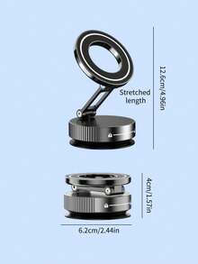 Foldable MagSafe Car Phone Mount, 360° Three-Axis Adjustment, Vacuum Magnetic Base For Navigation, Compact & Durable - Support - View 7