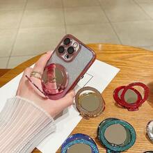 1个全新MagSafe磁吸手机支架，闪亮镜面设计，通用背胶手机支架，适用于和安卓手机 - 彩色 - 查看 3