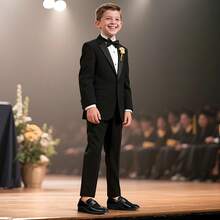 Boy's Dress Shoes Formal Tuxedo Shoes Slip-On Loafers For Party Wear(Note:Runs Small Recommend Order One Size Up) - màu đen - Xem 11