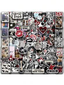 100pcs Y2K Aesthetic Dark Style Stickers, Y2K Downtown Stickers, Y2K Gifts, Retro Stickers, 90s Stickers, Waterproof Vinyl Stickers For Envelopes, Water Bottles, Computers, Laptops, Phones, Luggage, Notebooks, Fridges, Etc. - B - View 12