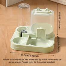2-In-1 Large Capacity Automatic Pet Feeder And Water Dispenser Dry Wet Separation Durable Plastic Transparent Design Battery-Free Indoor Cats Dogs Food Water Station Travel Friendly Pet Feeding Supplies - Water Tank 400ml / Grain Container 700ml - View 2