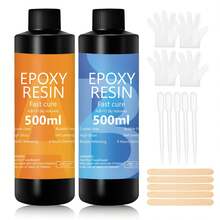 1:1 体积比环氧树脂，高光泽，抗紫外线，快速固化，适用于艺术、珠宝制作、工艺品制作 - 包含树脂和固化剂，DIY珠宝制作，合成树脂材料 - 透明 - 查看 11