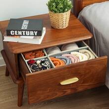 1/3/6/9/12个装可折叠布艺收纳盒，适用于衣柜、梳妆台、抽屉，可用作收纳篮、整理盒、分隔盒，用于存放衣物、内衣、胸罩、袜子和其他贴身衣物。 - 淺灰(米色邊) - 查看 6