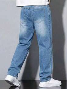 Tween Boys' Slim Fit Distressed Denim Jeans, Casual All Season - Medium Wash - View 2