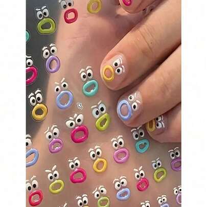 1Sheet 3D Jelly Mouth Monster Relief Nail Stickers Cartoon Big Mouth Monster Eyes Face Nail Decals Self-Adhesive 3D Raised Monster Themed Nail Art Stickers Waterproof Long-Lasting Nail Decor Stickers For DIY Manicure Cute Cartoon Monster Pattern Nail Decoration Stickers No Cure Nail Art Accessories For Women Girls Teens Nail Art Design Supplies For Press On Nails Natural Nails Acrylic Nails Creative 3D Relief Monster Face Nail Stickers  Cartoon Nail Art Decals For Daily Wear Party Cosplay Nail Salon Use Exquisite Jelly Texture Monster Mouth Eyes Nail Stickers Easy To Apply Remove DIY Nail Art Decor