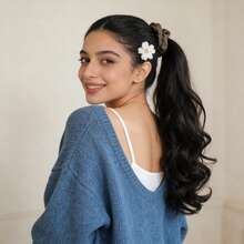 夹式波浪马尾假发，轻松舒适的仿发马尾辫，女士适用 - 彩色 - 查看 7