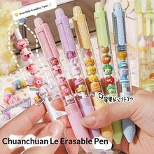 1 Box 2pcs Erasable Gel Pens Set, Cute Cartoon Design Retractable Ballpoint Pens With Blue Ink, Essential Stationery For Back To School - Multicolor - View 3
