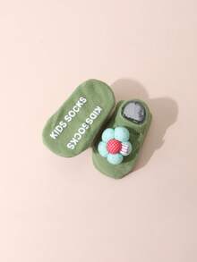 4 Pairs Baby Cute Floral Short Socks, Cotton Toddler Non-Slip Boat Socks For Daily Wear - Multicolor - View 6