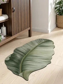 DAJIANG 1 قطعة سجادة حمام بشكل ورقة الموز الاستوائية، ذات ملمس مُنقَّط بتدرج أخضر، ماصة وغير انزلاقية، مناسبة للحمام والمطبخ والخارج والداخل والممر والغرفة والصالة، قابلة للغسل في الغسالة، قاعدة مانعة للانزلاق، سهلة التنظيف - متعدد الألوان - مشاهدة 5