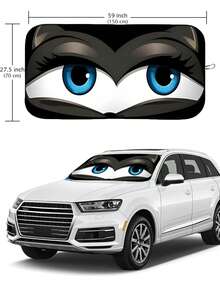 趣味可折叠汽车挡风玻璃遮阳罩，有效阻挡紫外线，保护车内免受阳光照射，通用尺寸 59.06 x 27.5 英寸，让您的爱车保持凉爽 - 有趣的汽車遮陽擋 - 查看 3