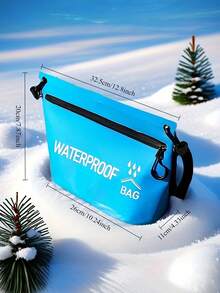 1个防水旅行拉链手提包 - 多功能手提包，带拉链口袋和“防水袋”字样印花，可用作手提化妆包、拉链收纳包、防水单肩化妆包、游泳包、户外旅行便携小包、洗漱包，容量1.32加仑，适合河流徒步、漂流船游泳等户外运动 - 在徒步、露营和水上运动中保持个人物品干燥 - 彩色 - 查看 9